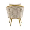 COOLMORE Velvet Accent Chair Modern Upholstered Armchair Tufted Chair with Metal Frame; Single Leisure Chairs for Living Room Bedroom Office Balcony