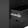 Nightstand with 3 Drawers and Cabinet; USB Charging Ports;  Wireless Charging and Remote Control LED Light