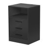 Nightstand with 3 Drawers and Cabinet; USB Charging Ports;  Wireless Charging and Remote Control LED Light