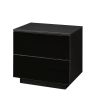 Modern High gloss UV Night Stand with 2 drawers & LED lights