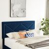 B109 Queen bed .Beautiful brass studs adorn the headboard; strong wooden slats + metal legs with Electroplate