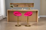 COOLMORE Swivel Bar Stools Set of 2 Adjustable Counter Height Chairs with Footrest for Kitchen; Dining Room 2PC/SET