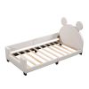 Twin Size Upholstered Daybed with Carton Ears Shaped Headboard