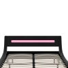 Queen Size Low Profile Upholstered Platform Bed with LED headboard