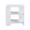 Square side table,simple style design,3-tier end table,wood living room nightstand,bedroom,easy assembly,1-pack