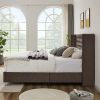 B100S King bed; Button designed Headboard; strong wooden slats + metal legs with Electroplate