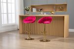 COOLMORE Swivel Bar Stools Set of 2 Adjustable Counter Height Chairs with Footrest for Kitchen; Dining Room 2PC/SET
