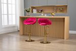 COOLMORE Swivel Bar Stools Set of 2 Adjustable Counter Height Chairs with Footrest for Kitchen; Dining Room 2PC/SET