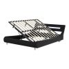 Queen Size Low Profile Upholstered Platform Bed with LED headboard