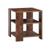 Square side table,simple style design,3-tier end table,wood living room nightstand,bedroom,easy assembly,1-pack