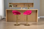 COOLMORE Swivel Bar Stools Set of 2 Adjustable Counter Height Chairs with Footrest for Kitchen; Dining Room 2PC/SET