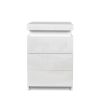Modern High gloss UV Night Stand with 3 drawers & LED lights