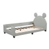 Twin Size Upholstered Daybed with Carton Ears Shaped Headboard