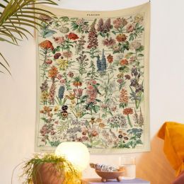 European Retro Mushroom Hanging Cloth Plant Homestay Tapestry (Option: B-95X75CMInstallation package)